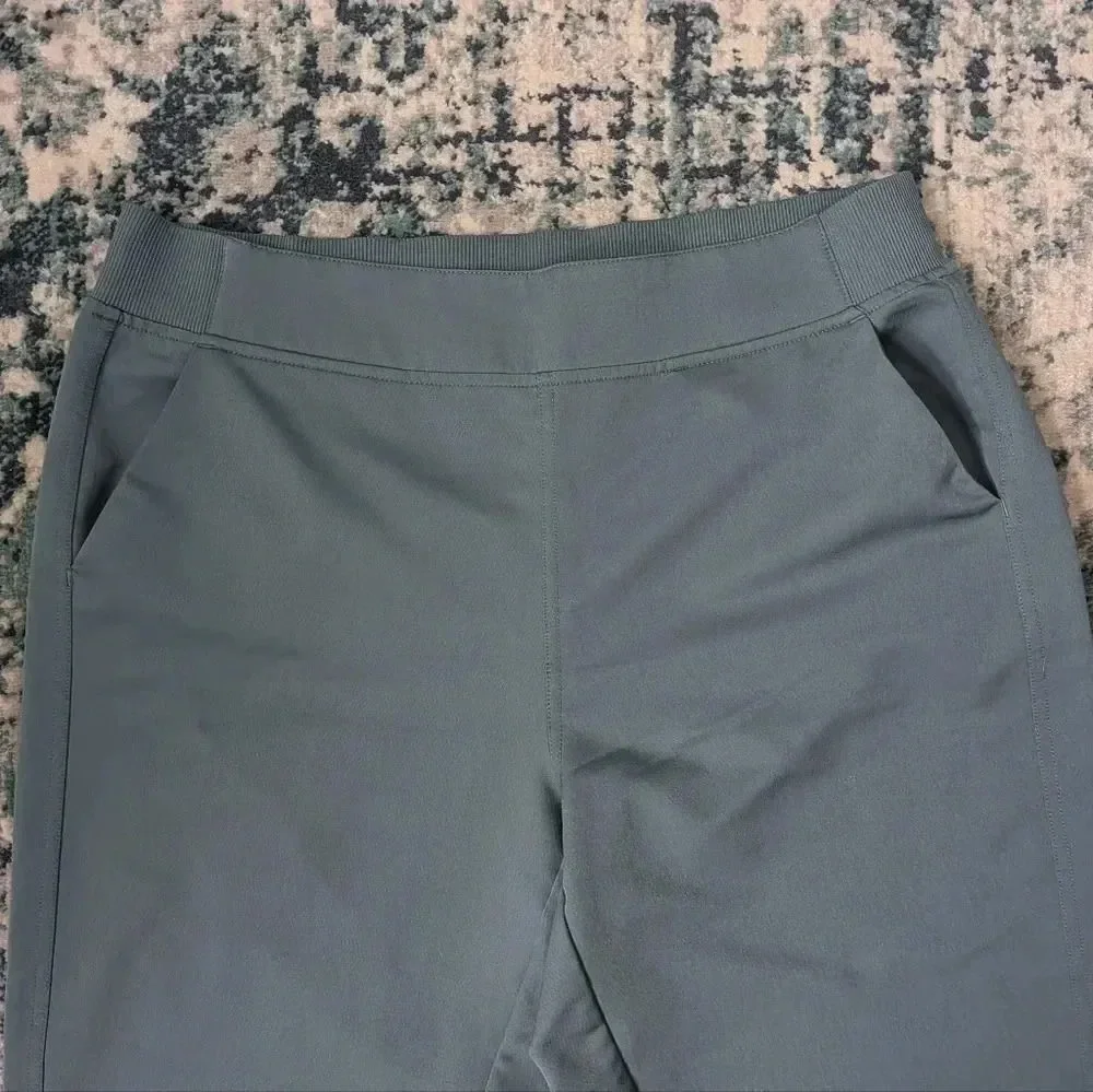 Women's Lightweight No Drawstring Pull Up Pant Green Size M Soft Outdoor